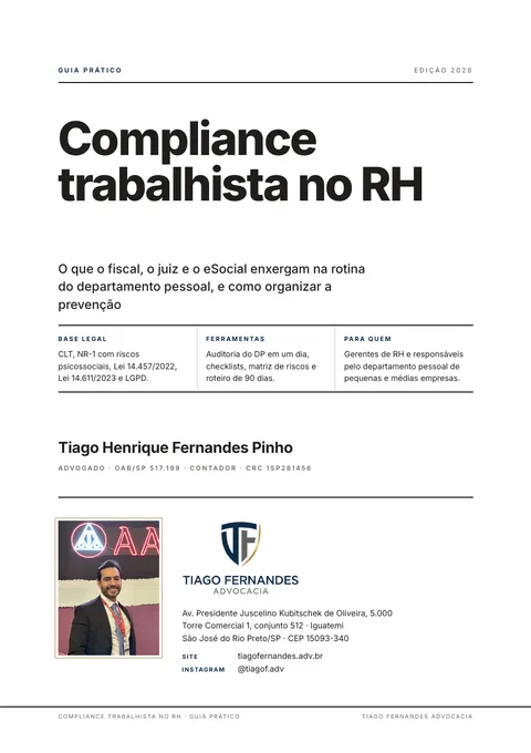 Capa do e-book Compliance trabalhista no RH