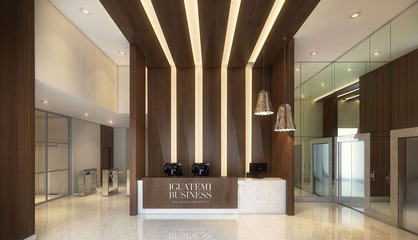 Recepção do Iguatemi Business, com controle de acesso